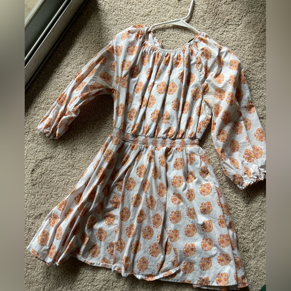 Jcrew Orange Floral Print Dress